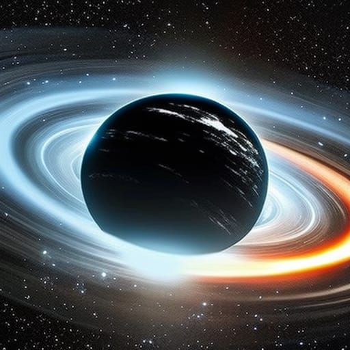 long shot of a gargantuan supermassive black hole from the m...