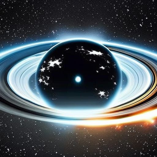 long shot of a gargantuan supermassive black hole from the m...