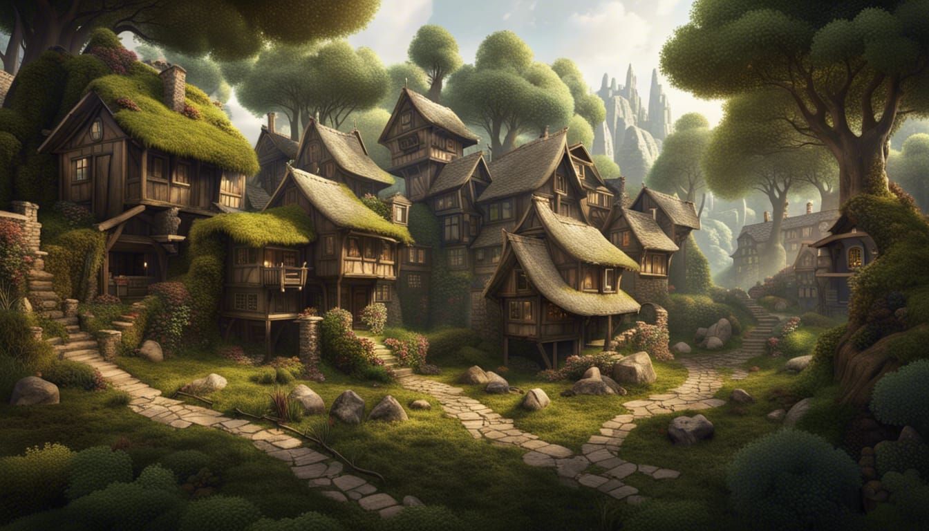 A fantasy village - AI Generated Artwork - NightCafe Creator