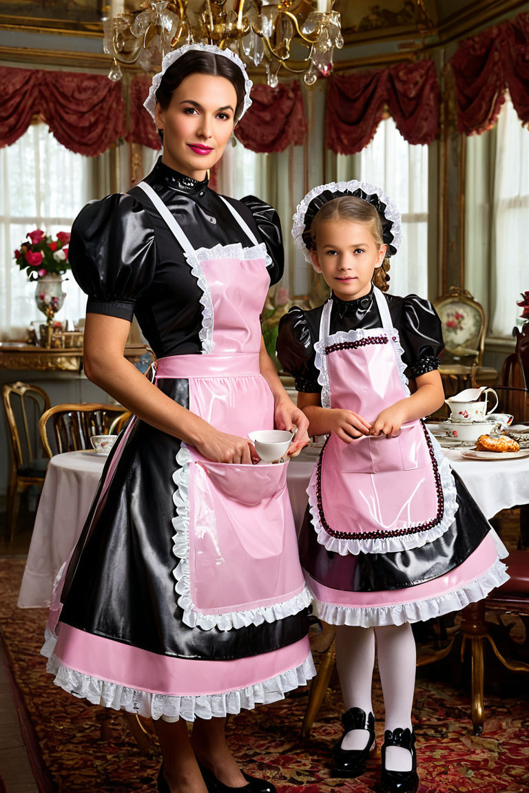Tengr.ai Mother maid teaching daughter