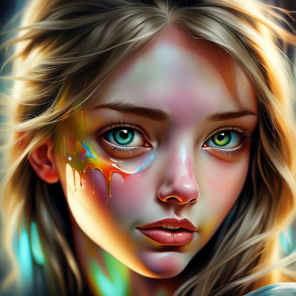 Colorful Polychromatic Graffiti Art in Splash Style