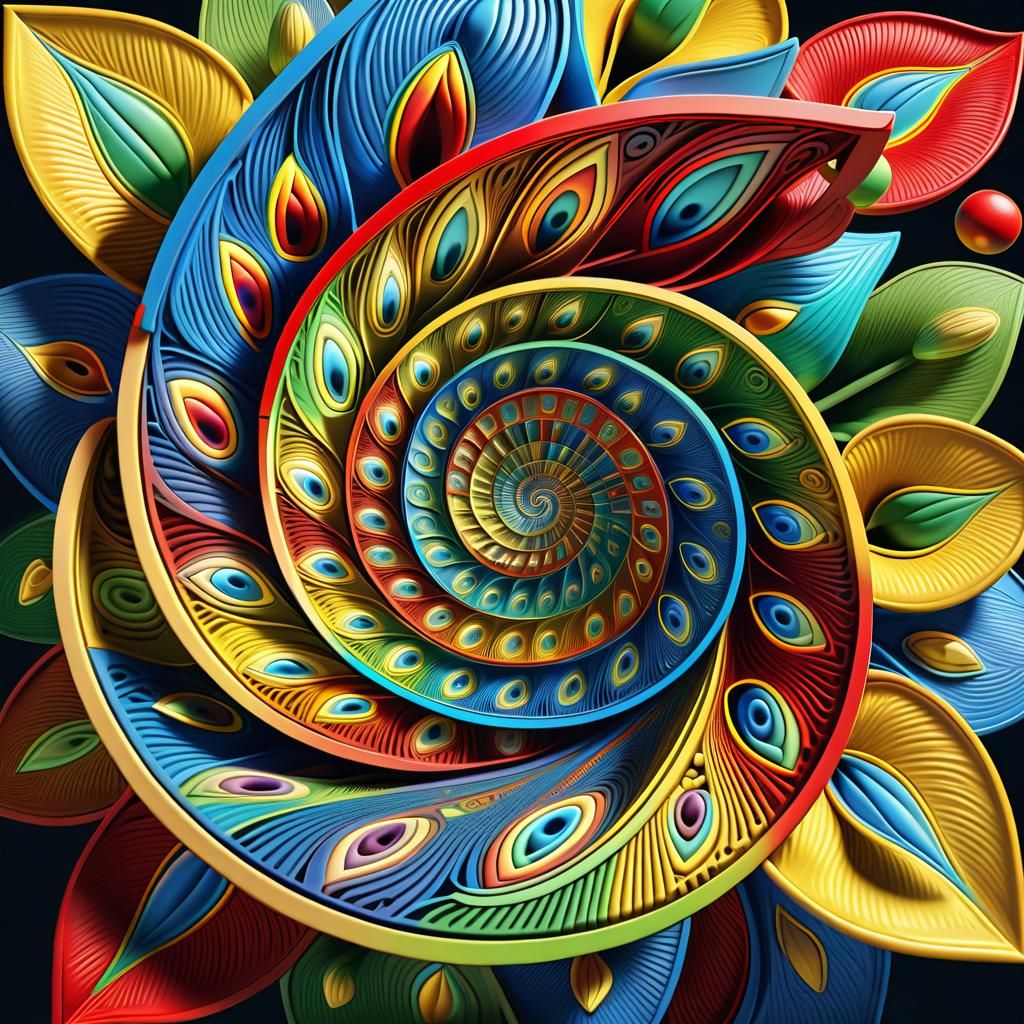 detailed tribonacci ,refined Prime Lucas lots of red, blue y...