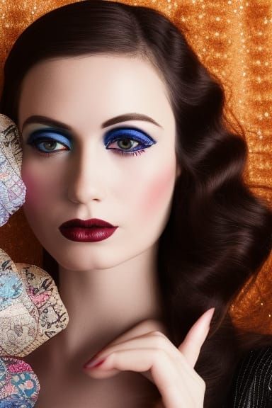Vintage make up cosmetics advertising#18 Close-up portrait, ...