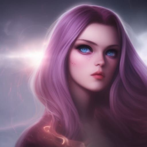 Gorgeous Elf Woman with Purple Hair - AI Generated Artwork - NightCafe ...