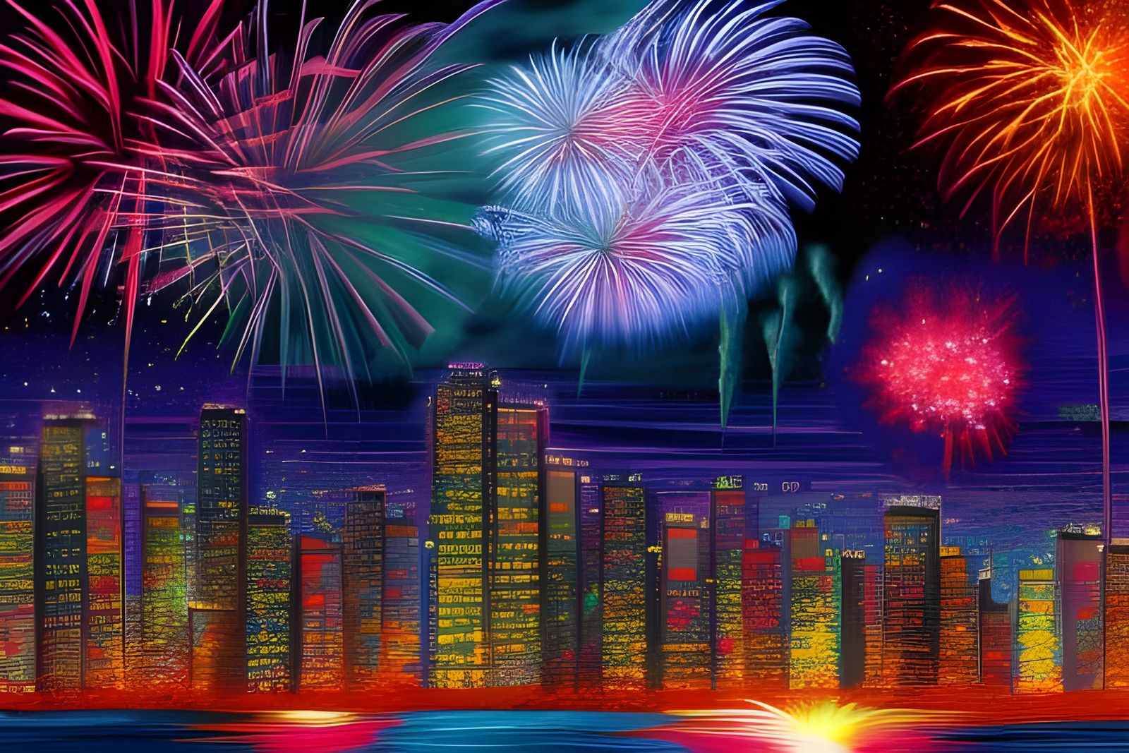 Fireworks in the night sky