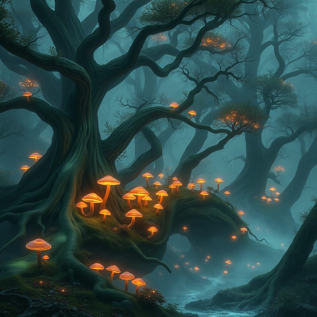 Enchanted Forest of Luminous Wonder