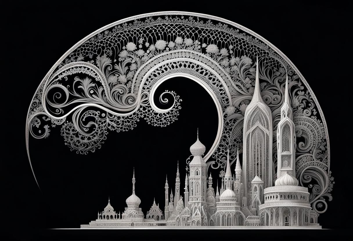 lace cityscape  by @shooflower