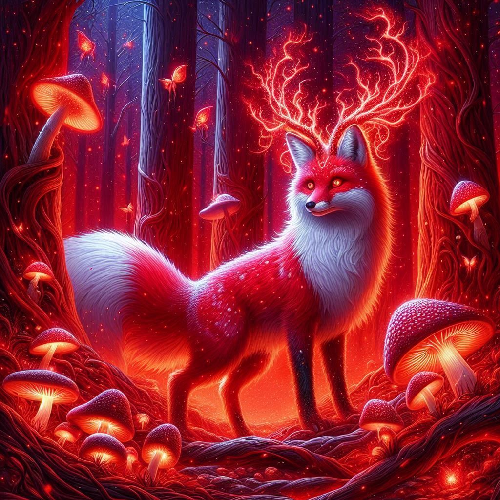 Mythical Fox With Antlers