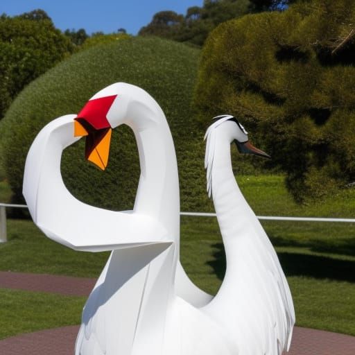 Paper swan sculpture...