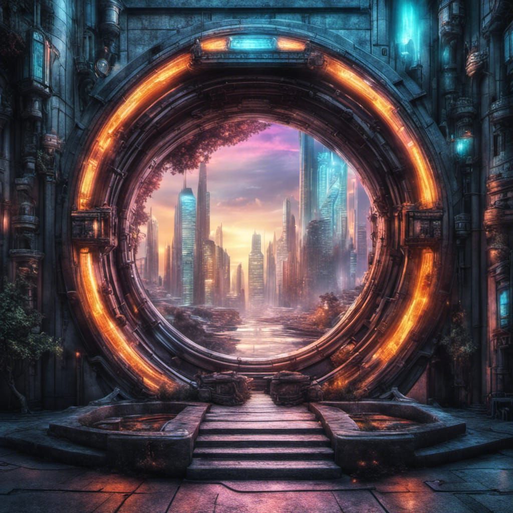 Futuristic portal AI Generated Artwork NightCafe Creator