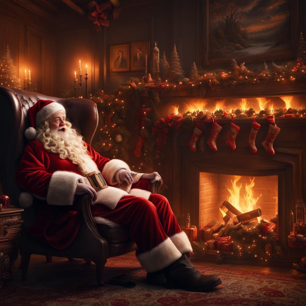Santa Clause relaxing
