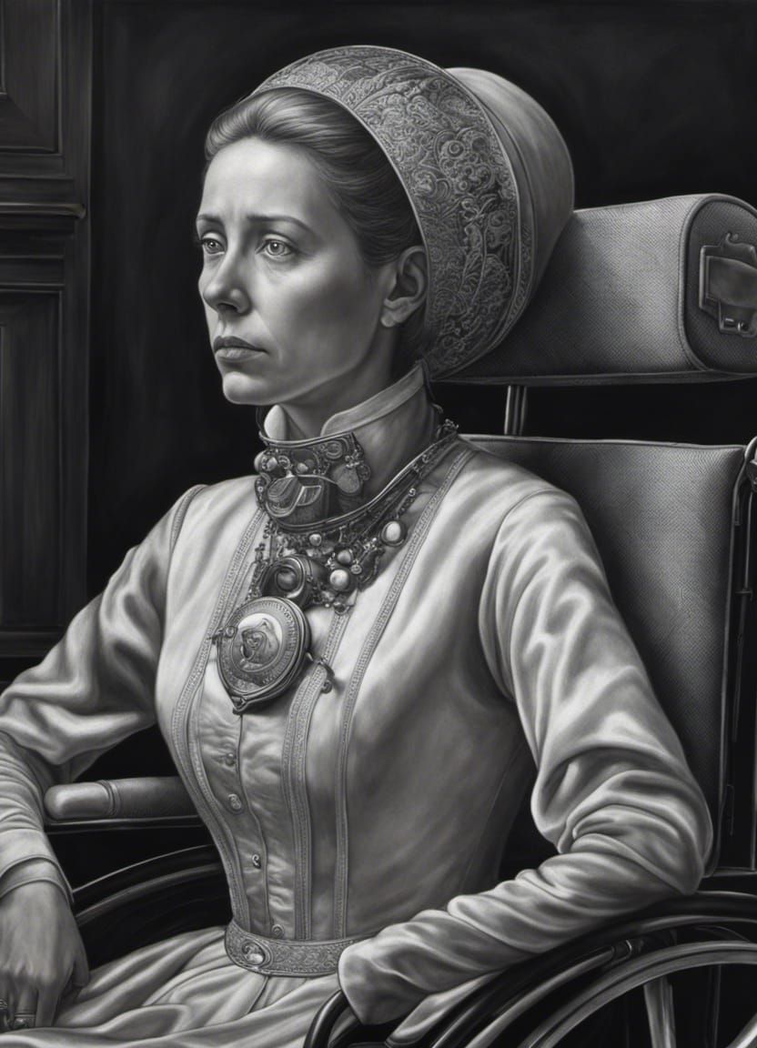 sad woman in a wheelchair