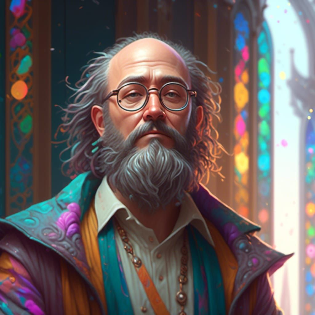 lora:Alien Visions:1.0> Fat Bald man gray goatee glasses head and shoulders  portrait, 8k resolution concept art portrait by Greg Rutkowski,... - AI  Generated Artwork - NightCafe Creator