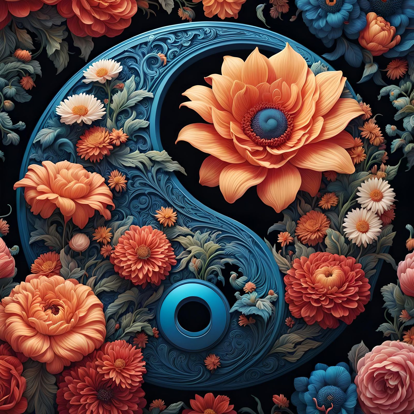 Flower Ying Yang   by @Persephone
