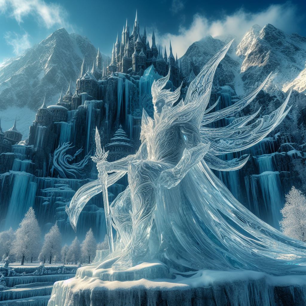 An ice sculpture of the winter king