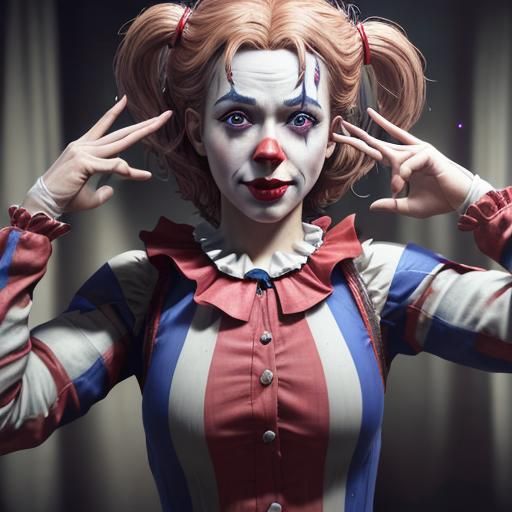 🎭🤡   Hyperrealistic,  8k resolution head and shoulders por...