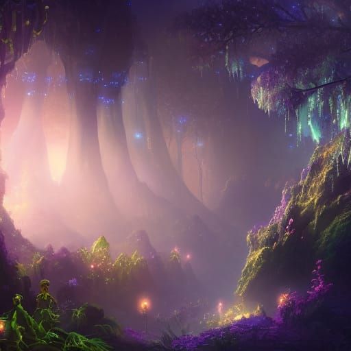 Fantasy fairy cavescape  by @Lunarelle