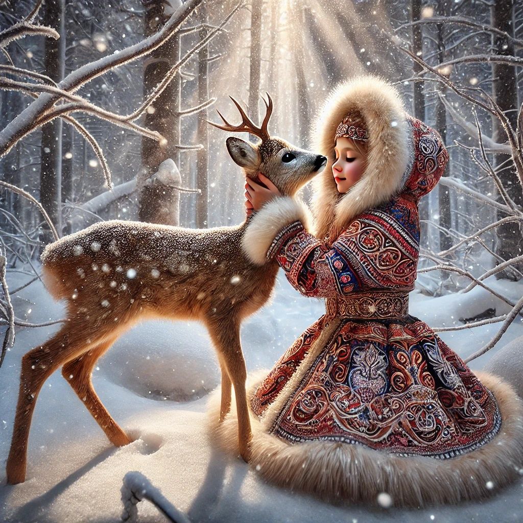 Roe Deer In A Snowy Forest | DALL-E 3 AI Image Prompt 825 In...