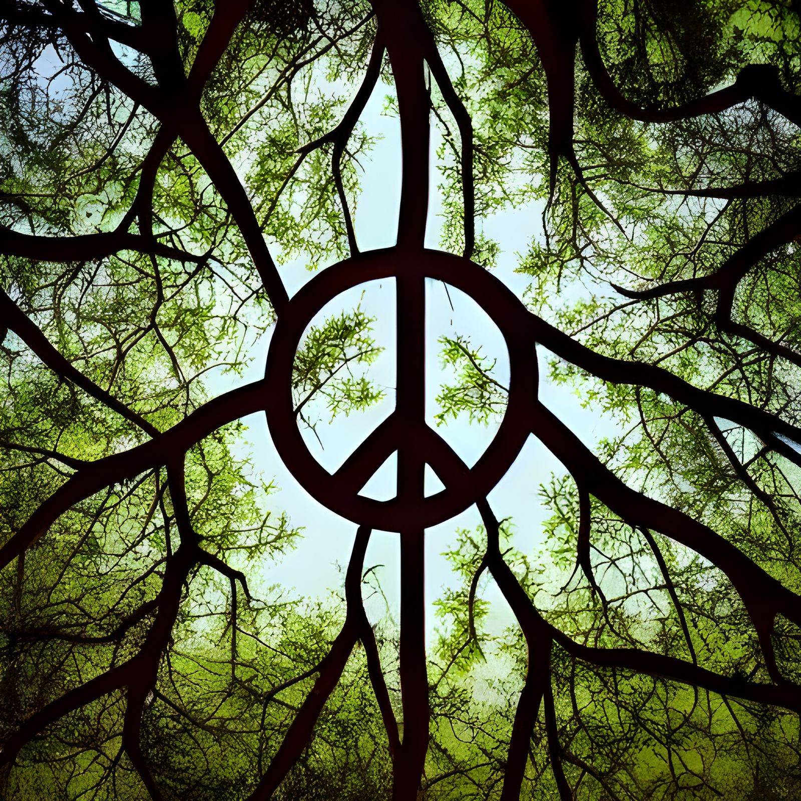 Peace Sign Tree - AI Generated Artwork - NightCafe Creator