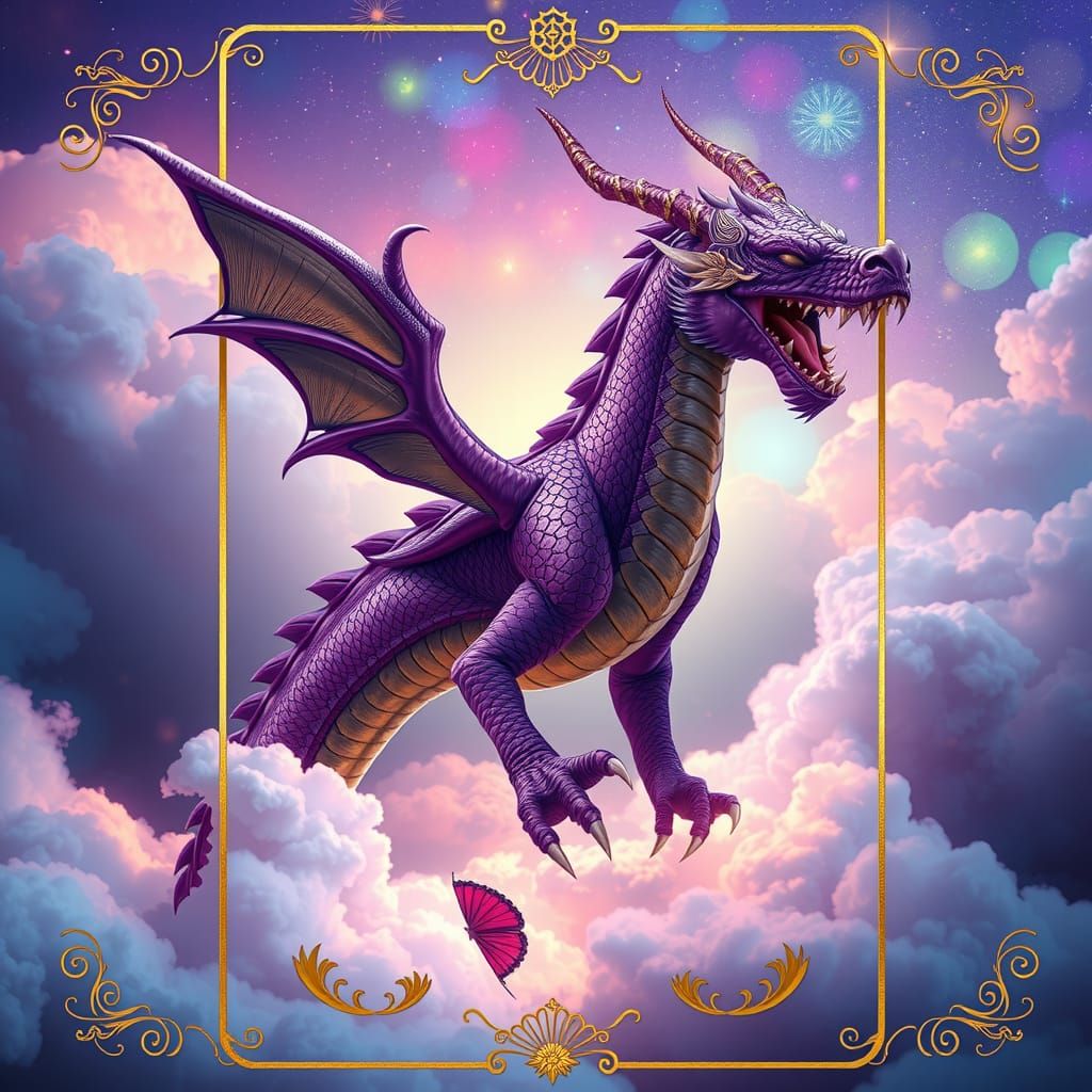 A unique holographic tarot card featuring a female celestial...