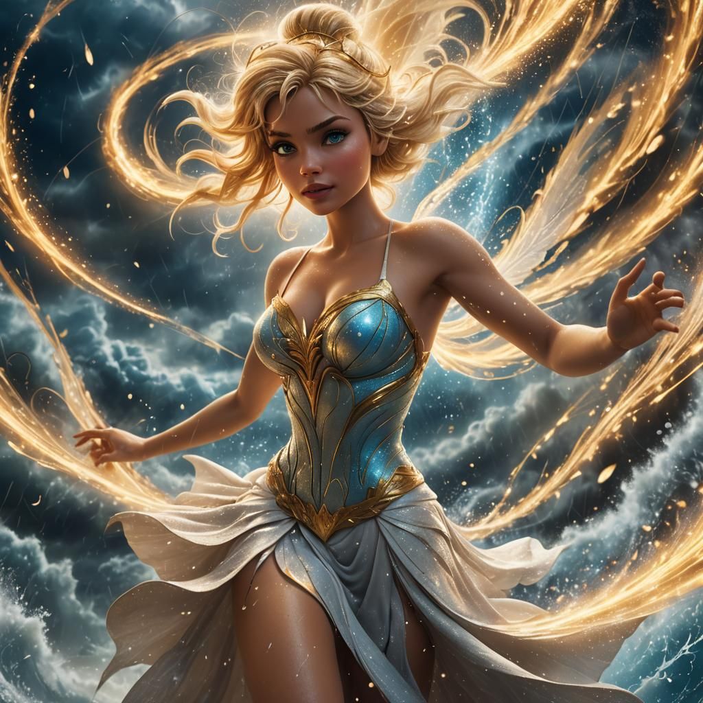 Tinker Bell harnessing the power of a hurricane in angelic form  by @Hard Boiled Entertainment