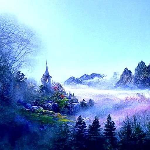 Beautiful misty mountain landscape