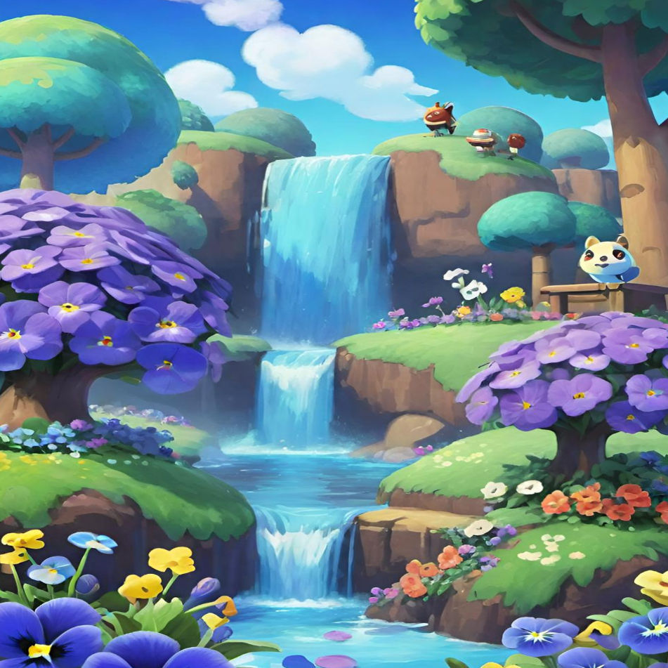 Waterfalls and Flowers