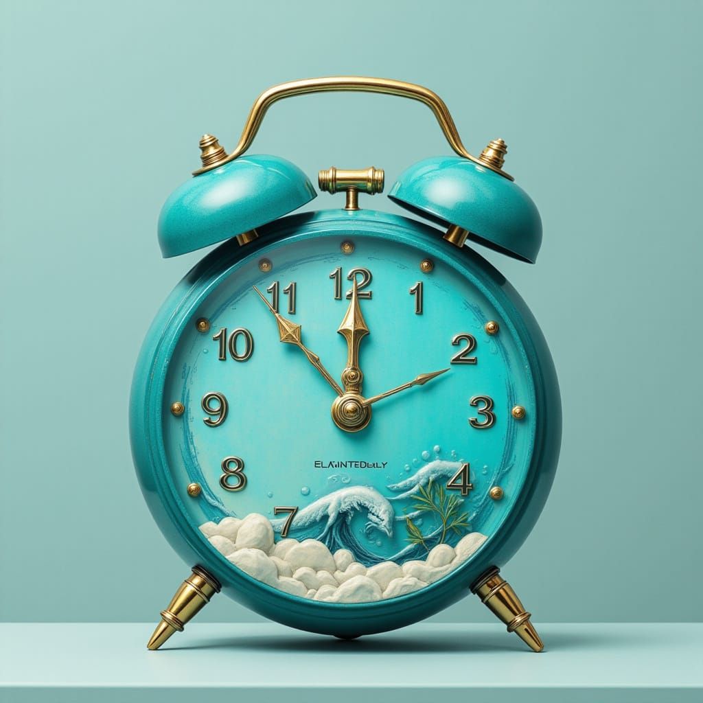Turquoise Alarm Clock Still Life