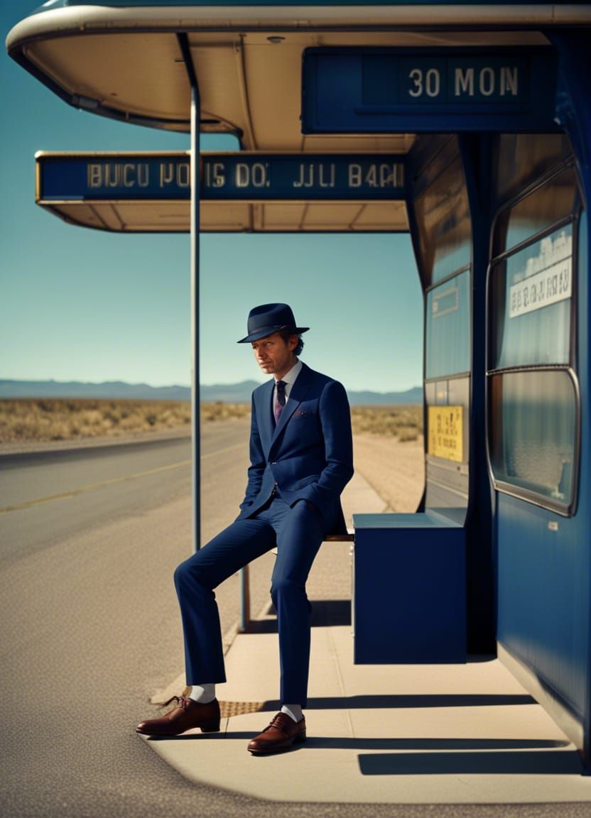 Mr. Brown at the bus stop