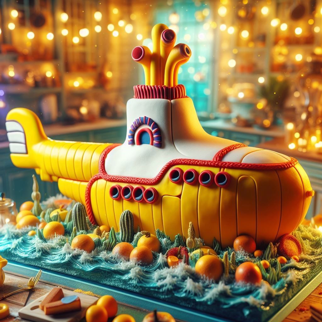 The Yellow Submarine Cake
