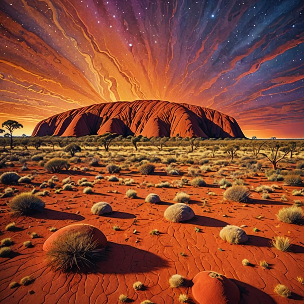 Psychedelic Uluru landscape   by @Darkmoon