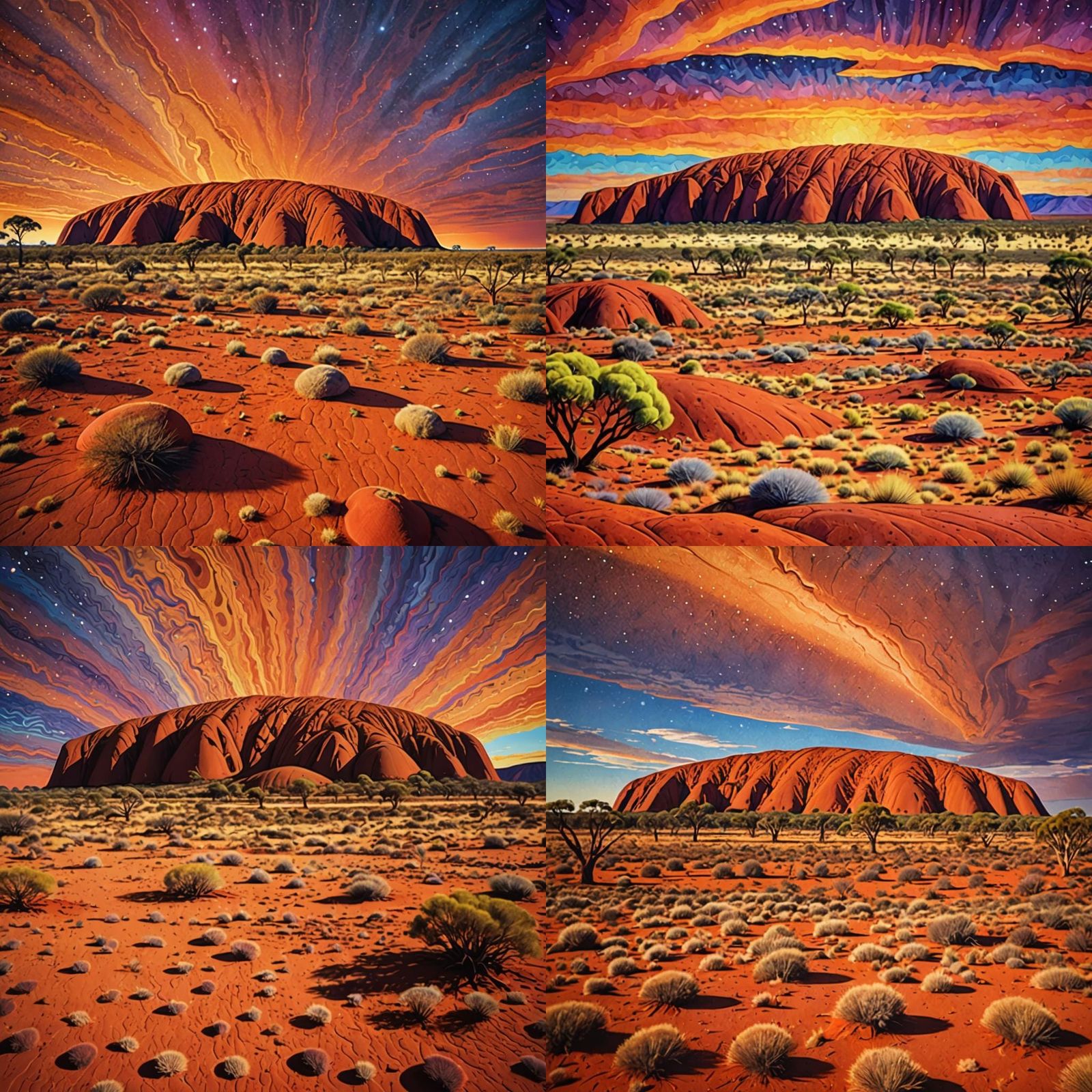 Psychedelic Uluru landscape