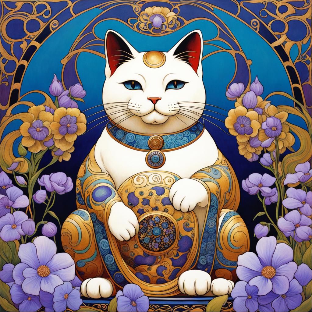 Art Nouveau Maneki Neko
