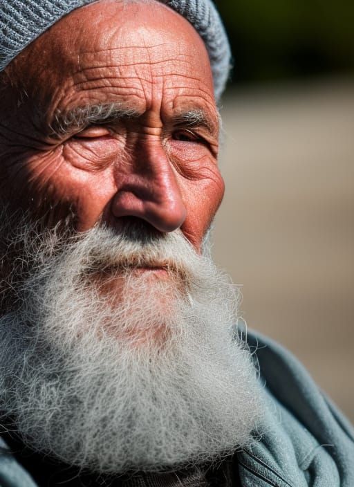 Close Up Portrait of a Wizened Old Fisherman - AI Generated Artwork ...