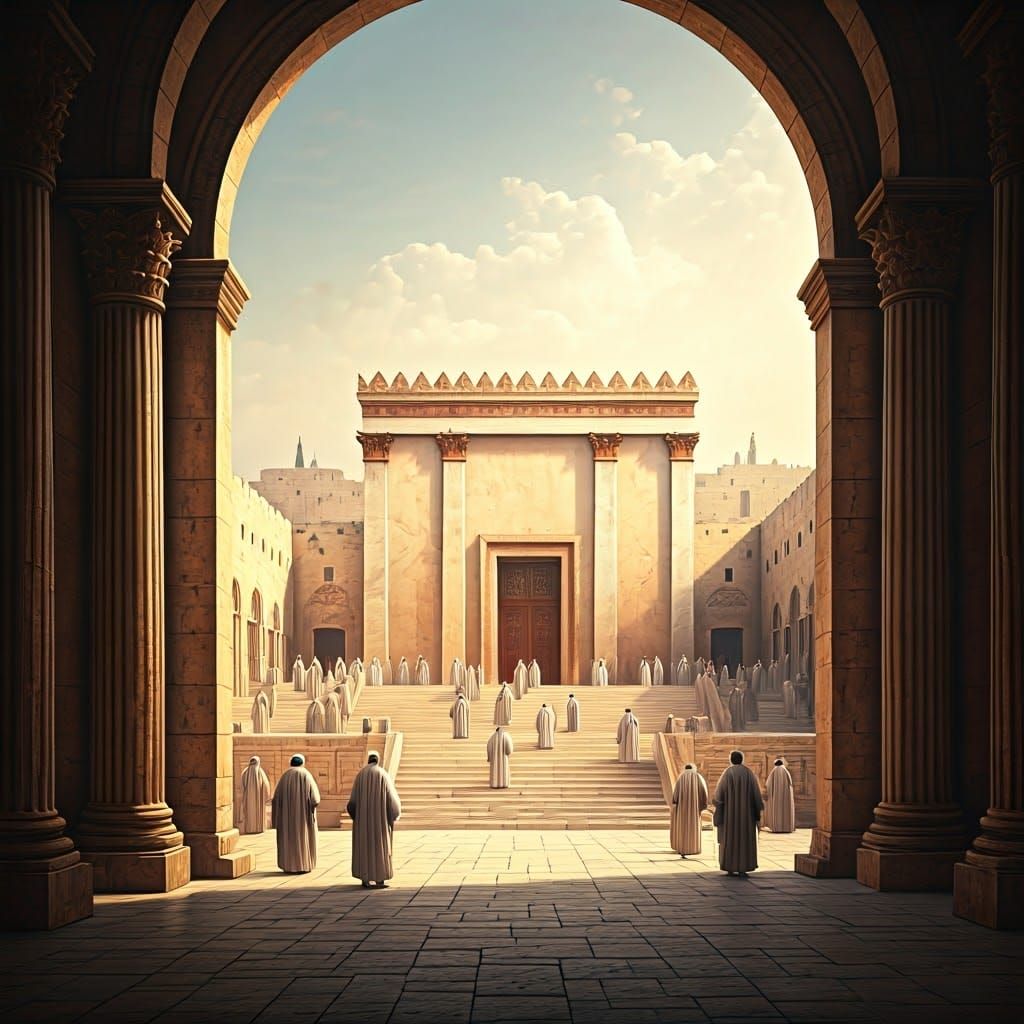 Ancient Jerusalem's Majestic Temple in Ethereal Splendor