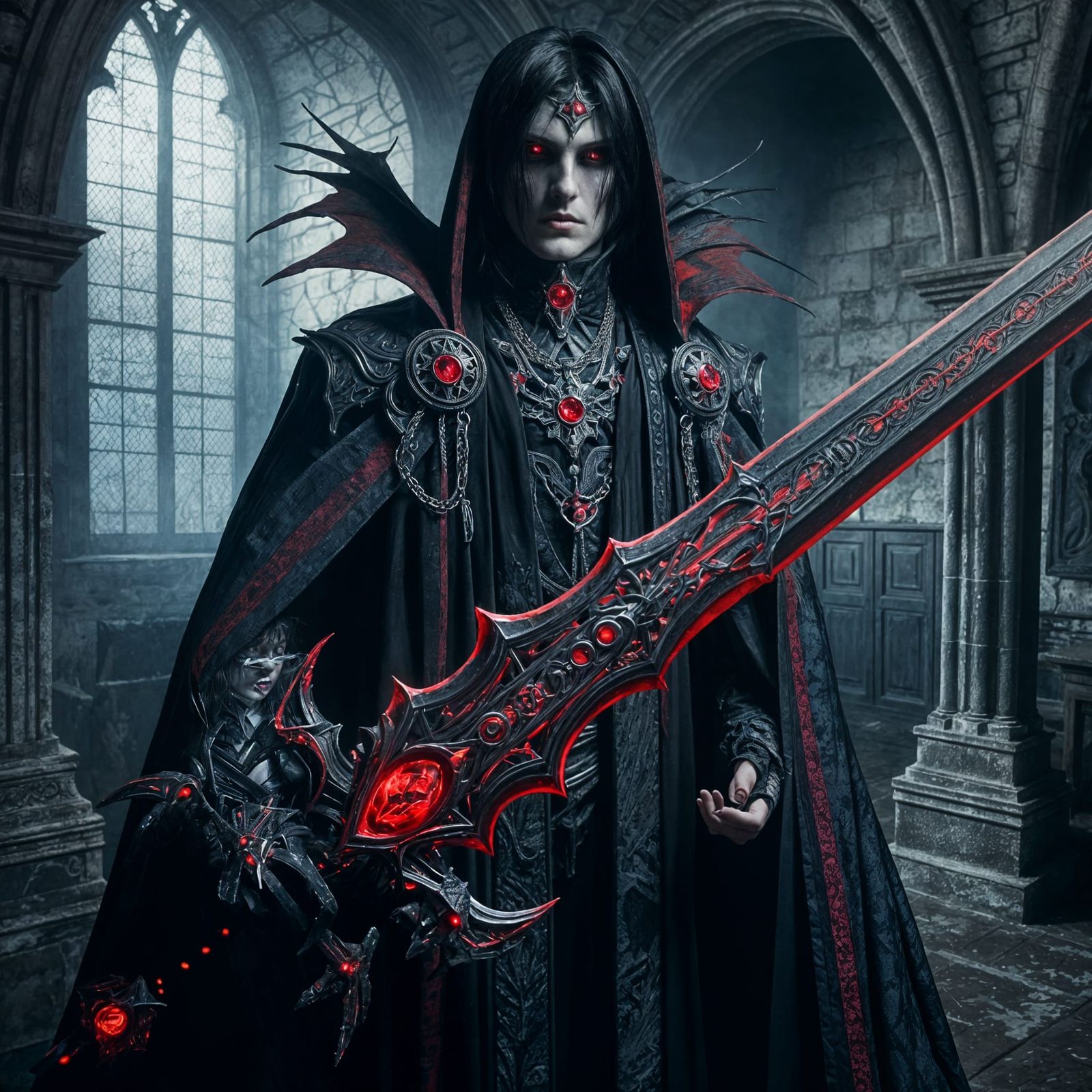 Strahd von Zarovich wielding "Crimson Hunger"