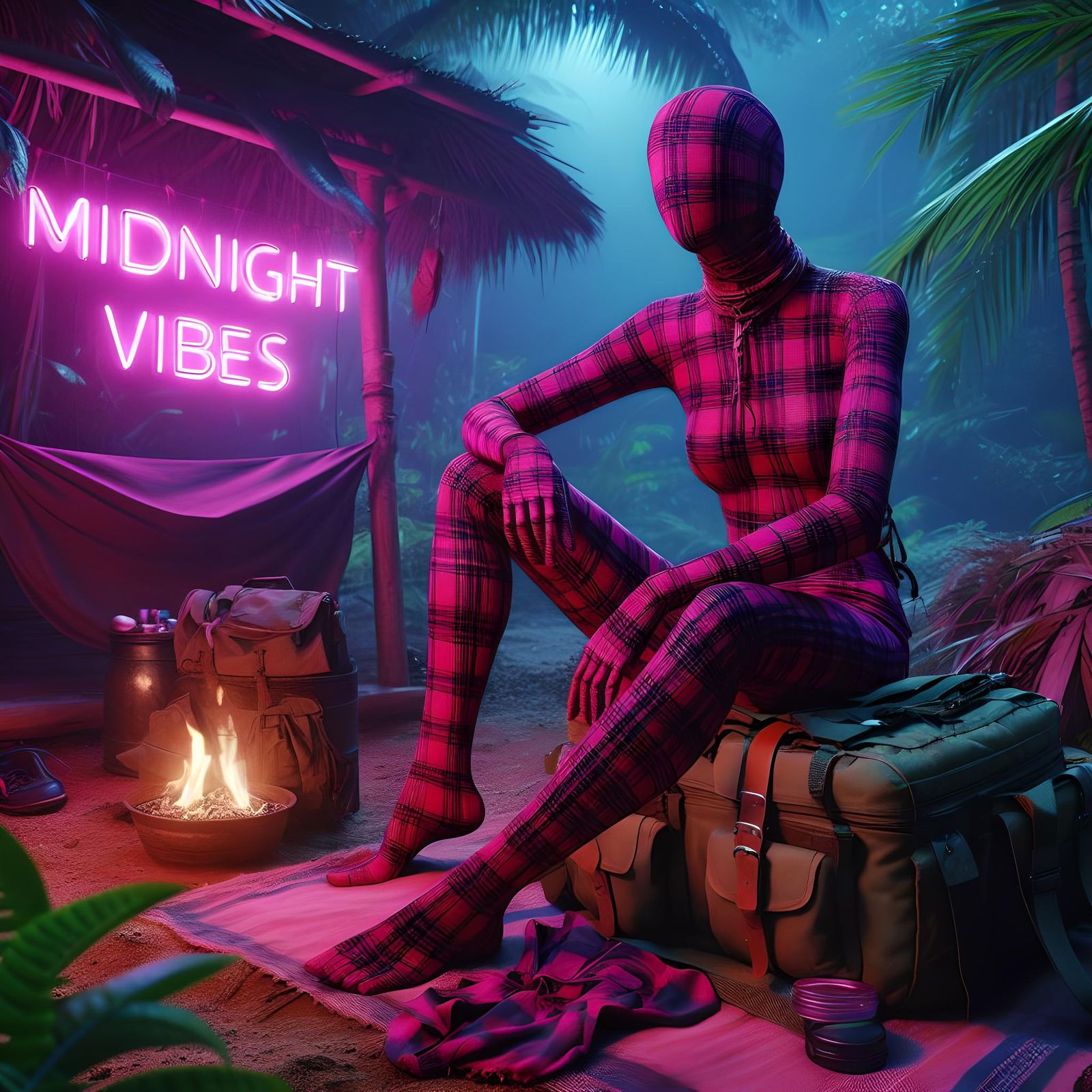 Midnight Vibes🌃 - Tartan Pink