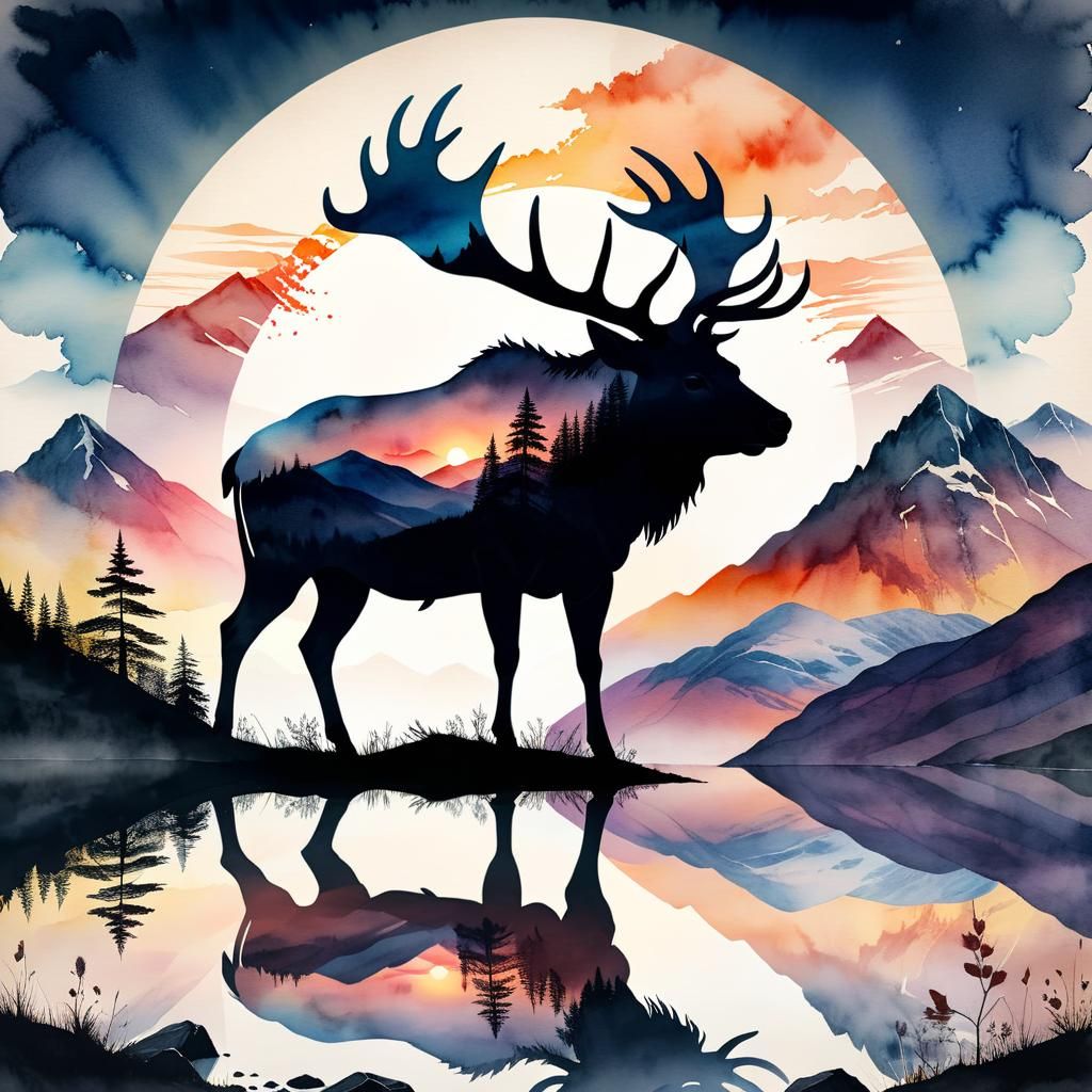 Abstract stag - AI Generated Artwork - NightCafe Creator