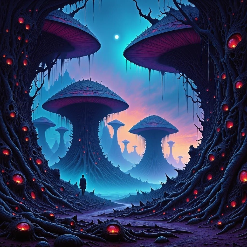  <lora:Beksinski Flux:1.0>