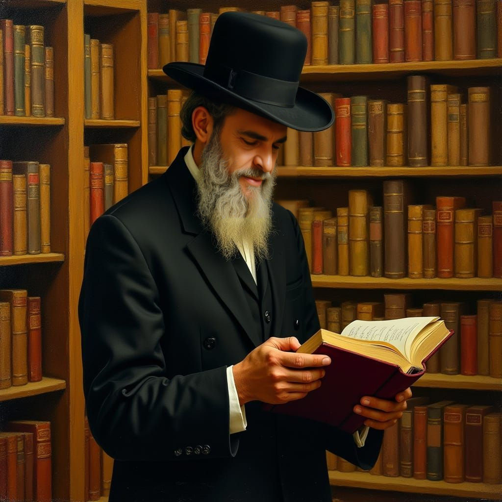 Orthodox Jewish Man Holding a Book