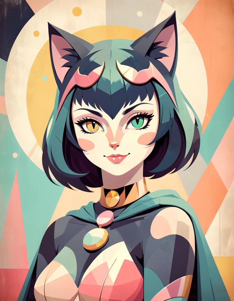 Retro cat woman
