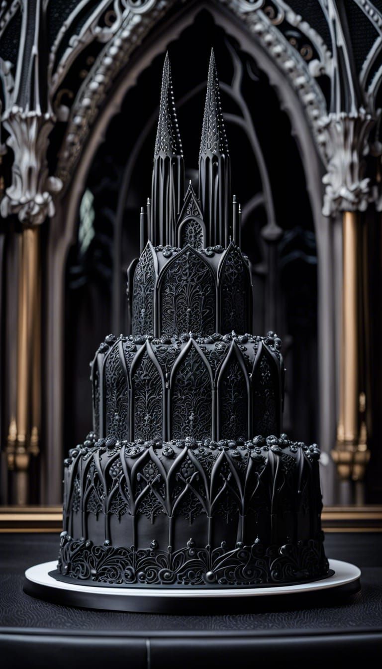 Goth Gothic Cathedral Cake In A Goth Gothic Cathedral  by @MiniMishaps