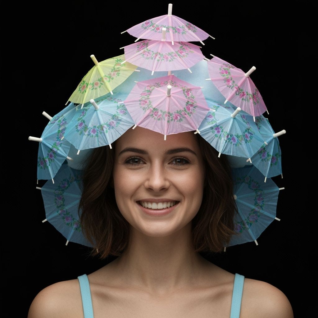 Hat made of ice-cream umbrellas  by @Francis Honegger