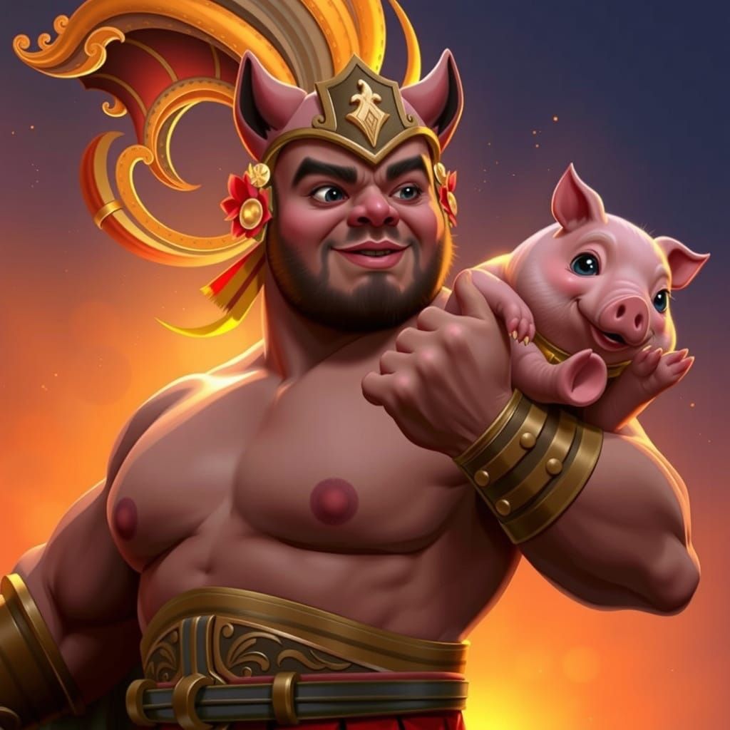 Pig Tamer Barnabas at the Circus Macabre