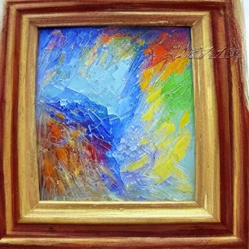 Clay sculptures abstract framed