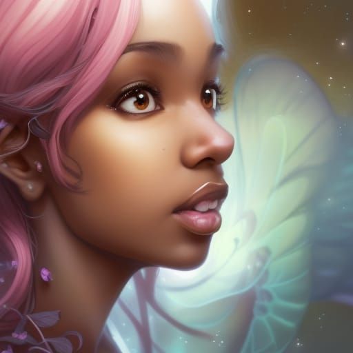 Enchanting Dark Fairy Portrait with White Wings