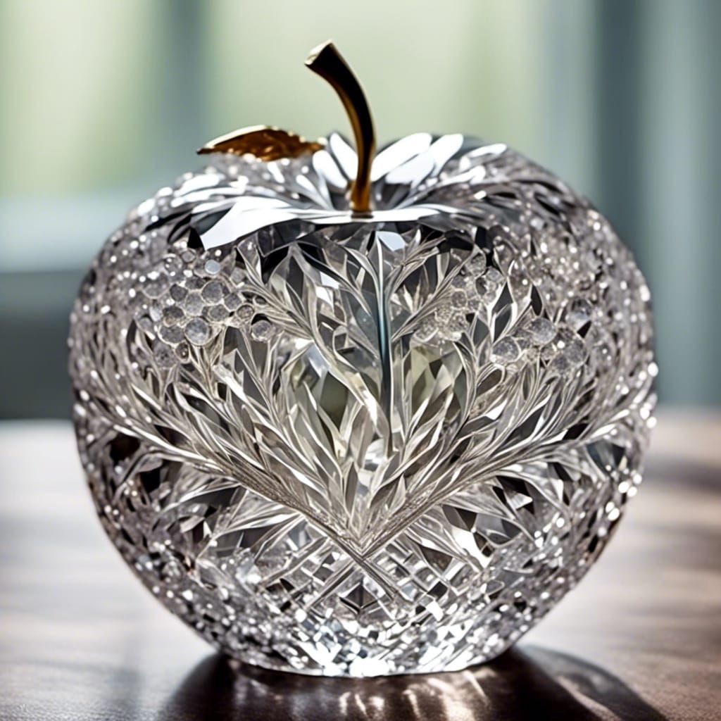 Beautiful cut crystal apple <lora:Cut Crystal:1.0> 