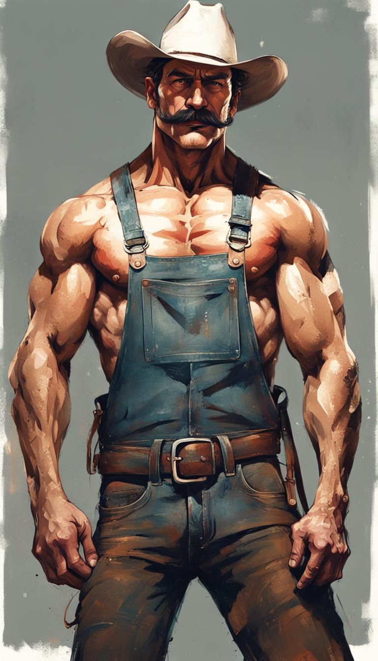 Inkpunk Cowboy Character Concept Art