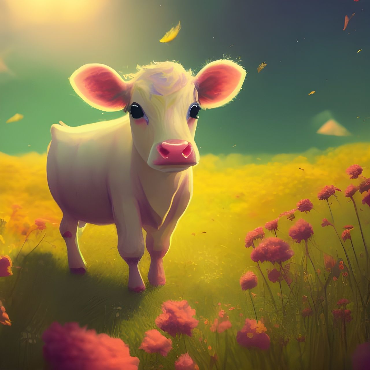 Cute Cow - AI Generated Artwork - NightCafe Creator