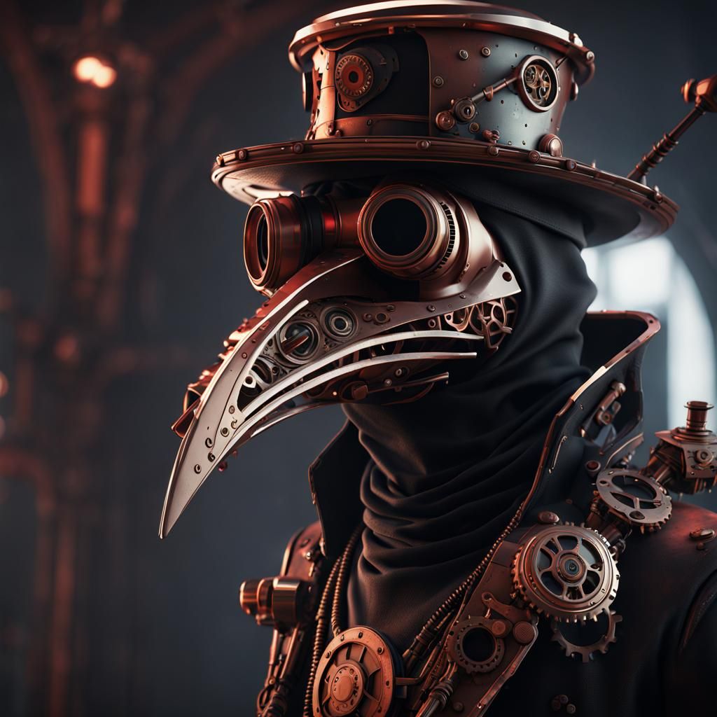 Creepy Bloody Steampunk Plague Doctor   by @Steph